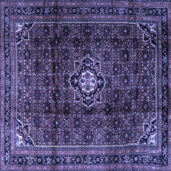 Ahgly Company Machine Washable Indoor Square Persian Blue Traditional Area Rugs, 7' Square