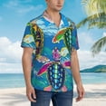 thumbnail image 3 of Kll Men'S Hawaiian Shirt Short Sleeve Button Down Beach Shirts-Little Sea Turtles, 3 of 7