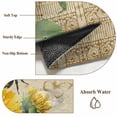 thumbnail image 6 of Round Area Rug 7 Ft, Vintage Yellow Sunflower Washable Non-Slip Circle Carpet for Living Room/Bedroom, Watercolor Botanical Retro Floral Low-Profile Large Runner Mat Collection Rugs for Indoor, 6 of 7