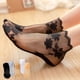 thumbnail image 2 of Lolita-Calcetines invisibles de encaje para mujer, medias finas, transparentes, antideslizantes, 2 of 4