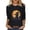 Black, variant on Trendfront Womens Black Cat Halloween T Shirts Crewneck 3/4 Sleeve Witch Hat Moon Graphic Casual Fall Tee Tops