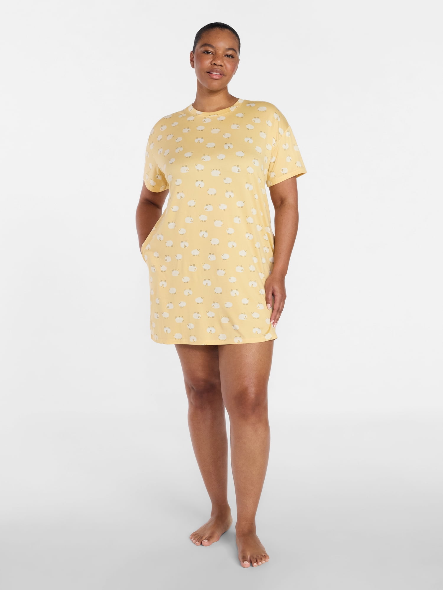 Joyspun Women's Dreamy Soft Collection Short Sleeve Sleepshirt, Sizes S/M-2X/3X