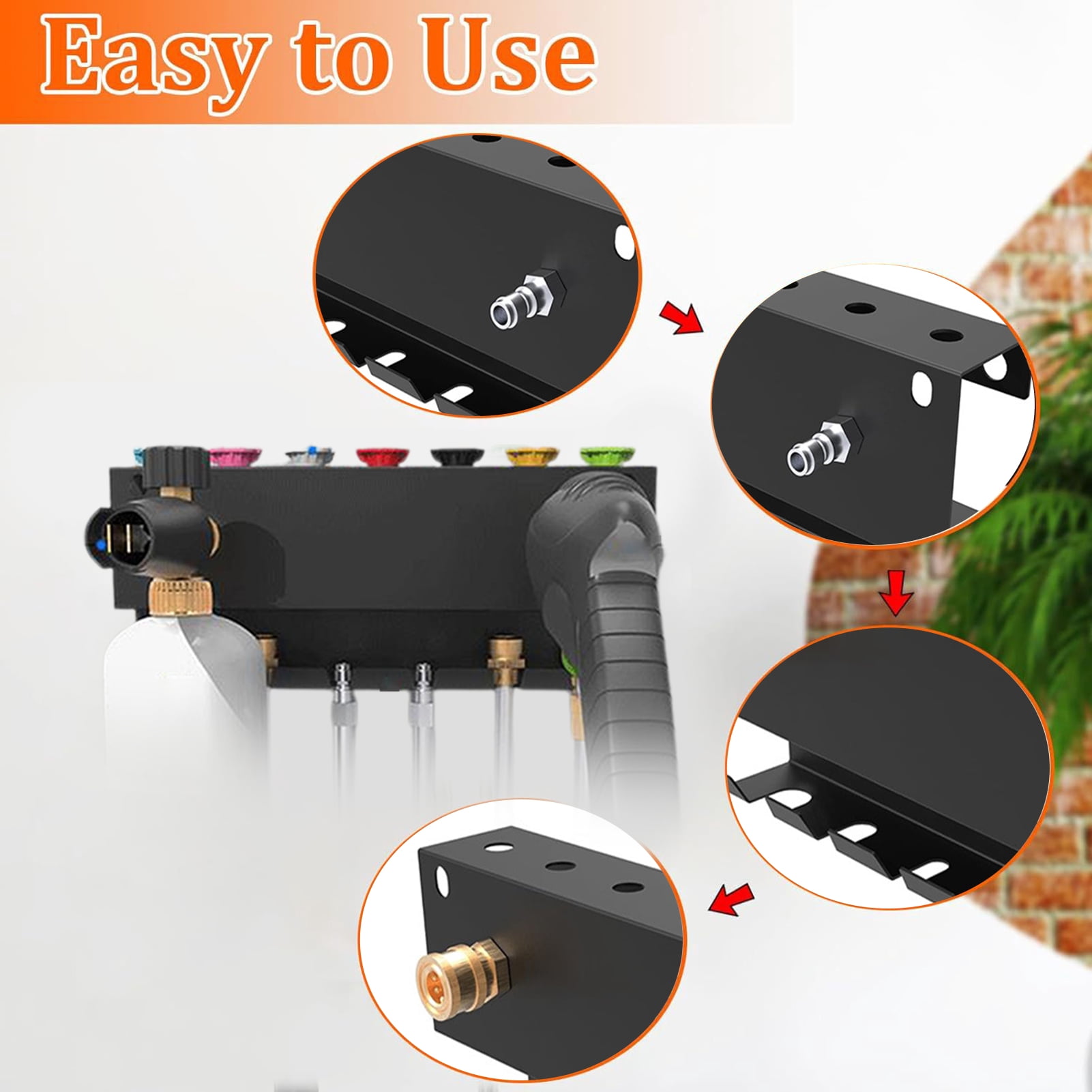 Happydeer Wall Mounted Rack for High Pressure Washer Bracket High Pressure Cleaning Washer Accessories Storage Rack
