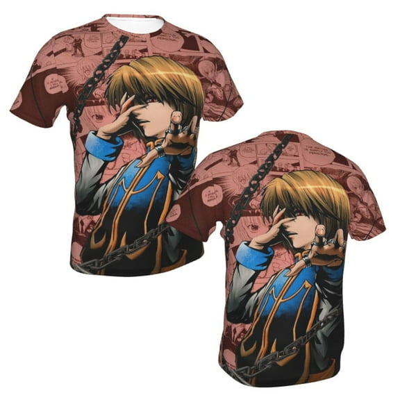 Unisex Adult Hunter X Hunte kurapika T-Shirts, 3D Graphic Novelty Shirts Crewneck Short Sleeve Tees for Men Women