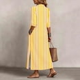 thumbnail image 6 of NTACZA Shirt Dress Fall Dresses for Women Yellow Button Down Striped Cute Side Slit 3/4 Sleeve Maxi Beach Blouson Vacation XXXXL, 6 of 7