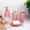 Pink-5 piece, variant on iMucci 4 Piece Green Soap Dispenser Toothbrush Holder Lotion Bottle Modern Home Bathroom Accessories Set Wash Kit