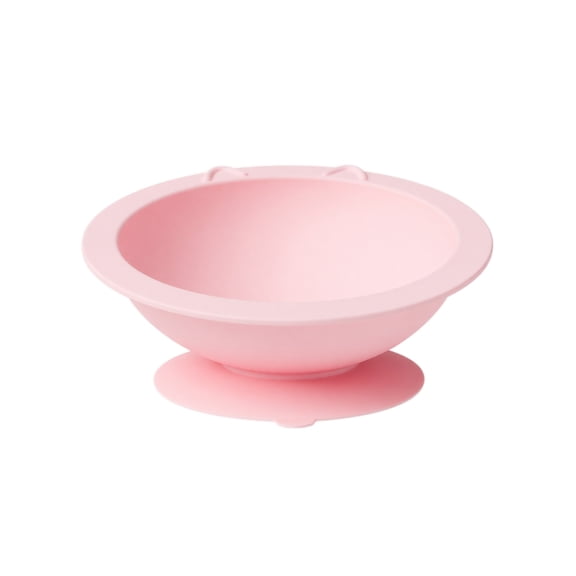 Rdausd 7.01" Tilted Silicone Pet Bowl, Anti-Vomiting Cat Dog Bowl with Suction Cup, Ergonomic Slanted Feeding Bowl for Flat-Faced Pets, Non-Slip Pet Bowl, Pink