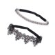 thumbnail image 4 of 2 ligas de boda hechas a mano con pedrería, elásticas para la pierna, ideales para cosplay. Negro, 4 of 9