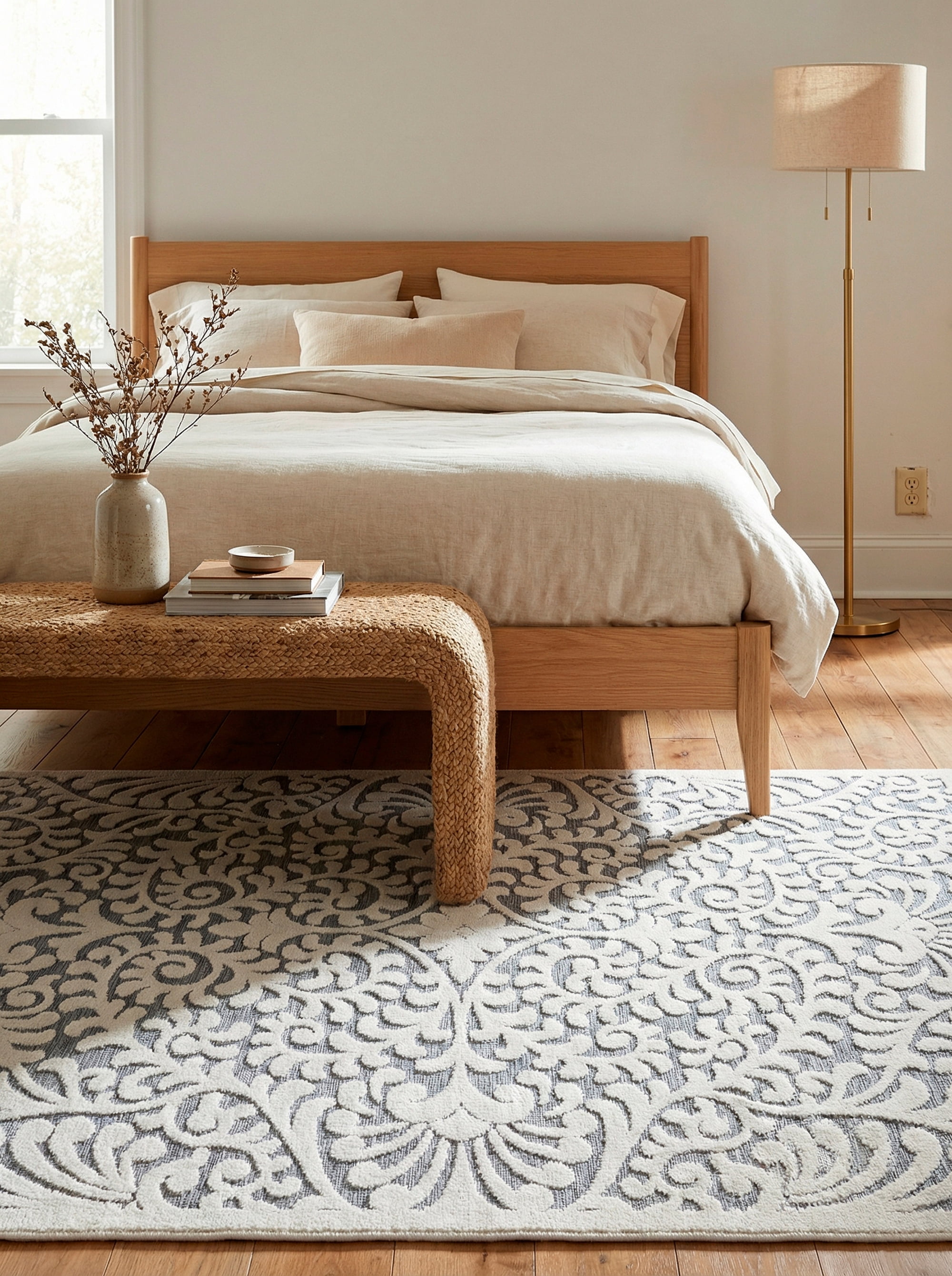 My Texas House Bluebonnets Natural Area Rug, 7 ft 9 in x 10 ft