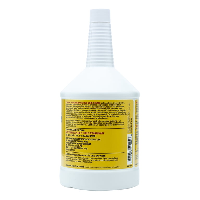 Redline 75W-85 Synthetic GL-5 Gear Oil, 1 qt, High Viscosity, Oxidation  Resistant - Walmart.com