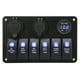 thumbnail image 1 of Interruptor de barra de luz LED, 12 V 24 V 6 interruptores LED de palanca de encendido y apagado interruptor basculante para barco marino durabilidad mejorada, 1 of 10