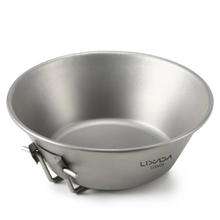 Lixada Titanium Bowl with Foldable Handle for Outdoor Camping Hiking ...