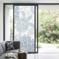 thumbnail image 2 of Non-Adhesive Static Cling Window Tint, Blue Sea Turtle Window Privacy Film Frosted, Coastal Coral Summer Beach Nautical Insulated Windows Frosted Films for Living room, 35.4 x 78.7 Inches, 2 of 9