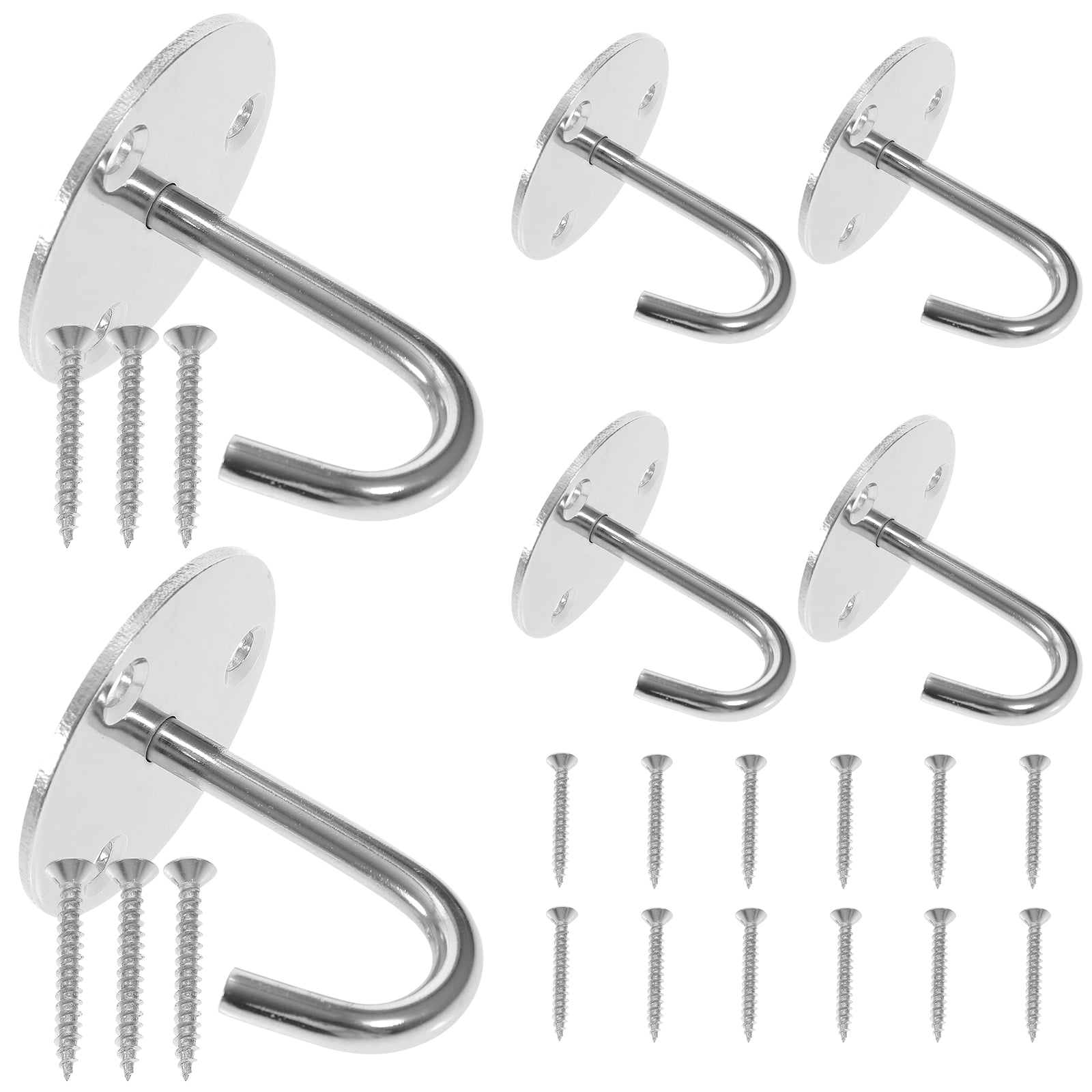 BESTONZON 6pcs Ceiling Hooks Stainless Steel Screw Mounted Hooks Heavy