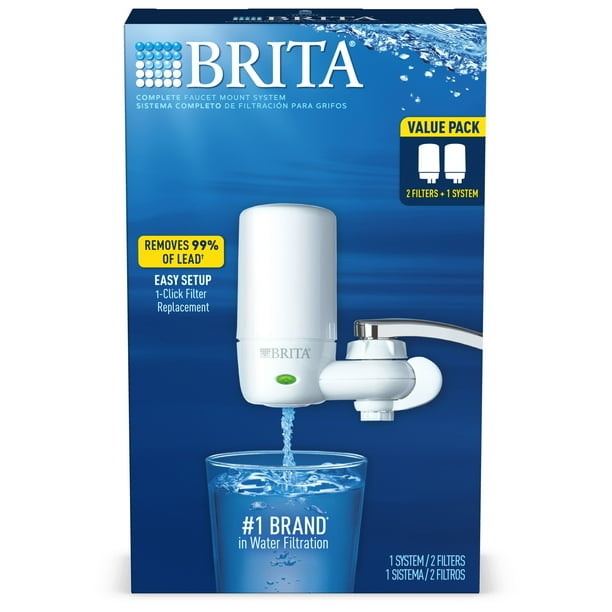 Brita Complete Tap Water Faucet Filtration System Value Pack White