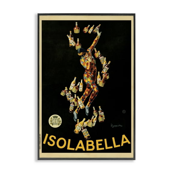 Stupell Industries Isolabella Vintage Ad Food & Beverage Painting Black Framed Art Print Wall Art, 12 x 18