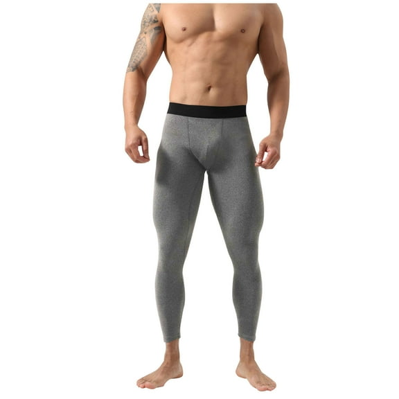 Mlzmgr Leggings for Men Spandex Elastic Waist Moisture Wicking Fitness Yoga Pants Breathable Underpants M-3XL