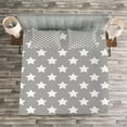 thumbnail image 3 of Ambesonne Modern Quilted Bedspread Set 3 Pcs, Art with Big Stars, Queen Size, White Grey, 3 of 3