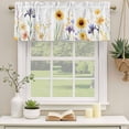 thumbnail image 2 of Sunflower Curtain Valances for Windows, Kitchen Valance Window Treatments Panel 2 Pack, Watercolor Yellow Summer Botanical Rod Pocket Short Curtains for Bathroom Bedroom 60 x 18 Inch, 2 of 8