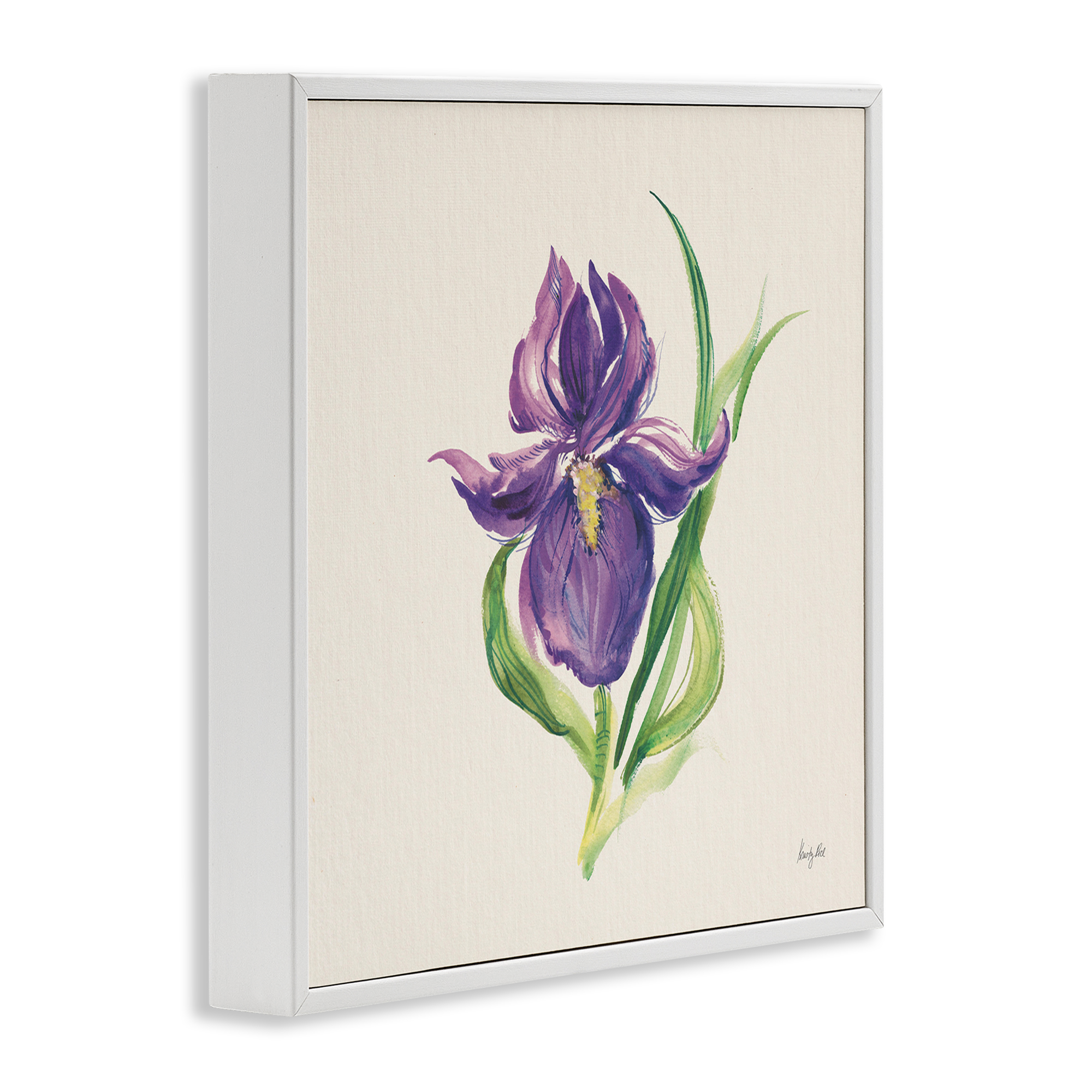 Stupell Industries Easter Iris Bloom Botanical & Floral Painting White Framed Art Print Wall Art, 12 x 12