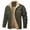 Army Green, variant on Azrian Men's Warm Winter Fleece Jacket Men Casual Pure Color Fashion Turn-down Collar Down Button Cardigan Warm Cotton Jacket