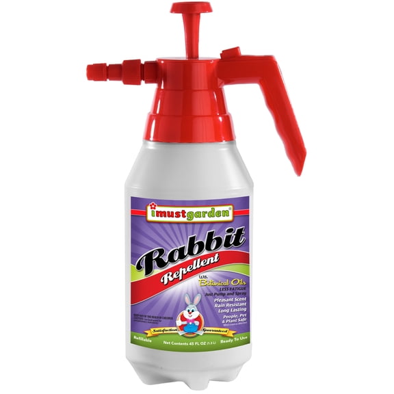I Must Garden Rabbit Repellent: Mint Scent Rabbit Spray for Plants & Lawns - 45 oz. RTU Pump Spray