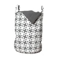 thumbnail image 1 of Black and White Laundry Bag, Modern Spiraling Twisty Pattern Abstract Monochrome Geometric Art Deco, Basket with Handles Drawstring Closure for Laundromats, 13" x 19", Charcoal Grey, by Ambesonne, 1 of 4
