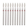 thumbnail image 6 of 10 Pcs Emery Nail Drill Bit Set for Acrylic Nails 3/32 Inch Nail Art Tools 44mm Length Red, 6 of 6