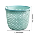 thumbnail image 3 of Laundry Basket with Handles, Portable Towel Clothes Storage Rack Round Hollow Basket for Bathroom Bedroom Clothes Space Saving Organizer, 3 of 8