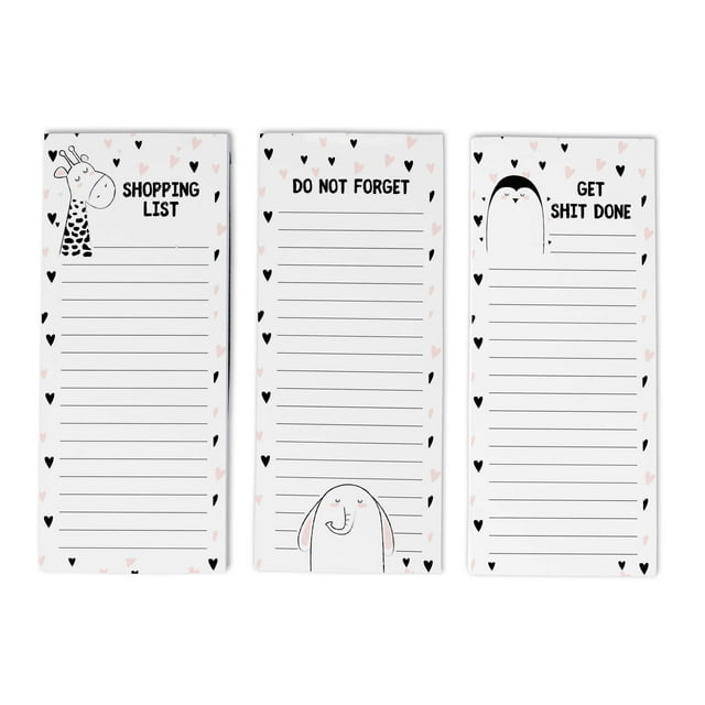 Inkdotpot Pack of 3 Magnetic Fridge To-Do List Notepads- Magnetic Memo Pads For Refrigerator-(50 Sheets Each)-SL