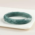 thumbnail image 6 of K-KED 1PCS Natural Grade A Jade Jadeite Bangle Women Lucky Carved Phoenix Bracelet, 6 of 9