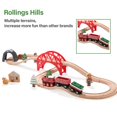thumbnail image 3 of Juego de trenes de madera con diseño de bosque de judías gigantes, 36 unidades, para niños pequeños, 3 of 7