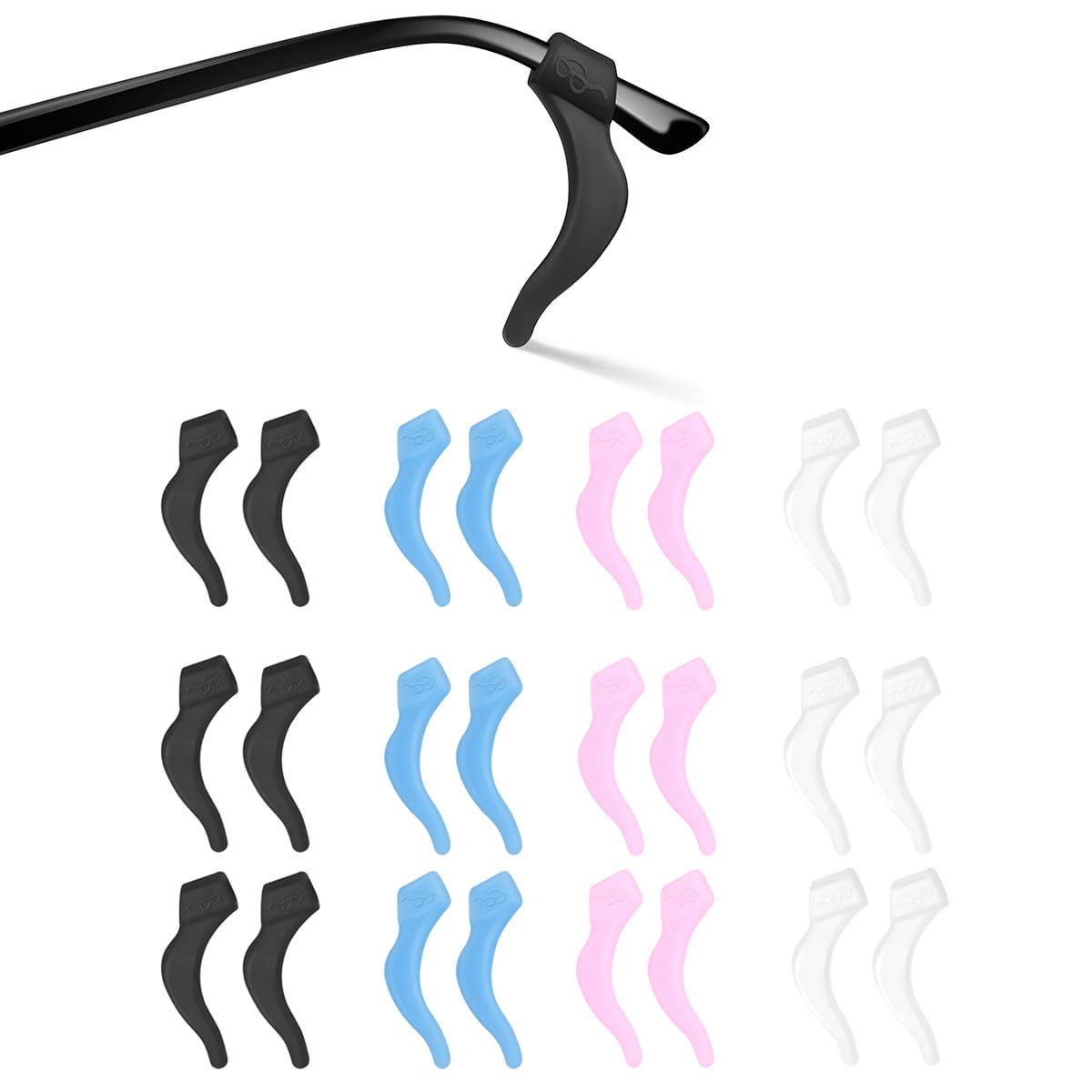 Glasses Ear Grips Silicone Antislip Holder, Eyeglass Temple Tips