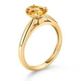 thumbnail image 3 of Gem Stone King 10K Yellow Gold Yellow Citrine Solitaire Engagement Ring for Women (1.25 Cttw, Oval Checkerboard 8X6MM, Gemstone November Birthstone, Available in Size 5, 6, 7, 8, 9), 3 of 4