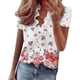 thumbnail image 1 of Camisas estampadas de verano Blusas para mujer Manga corta Cuello en V Tops fruncidos Camisas Camisas sueltas de manga larga para mujer OAVQHLG3B Store lin121212, 1 of 4