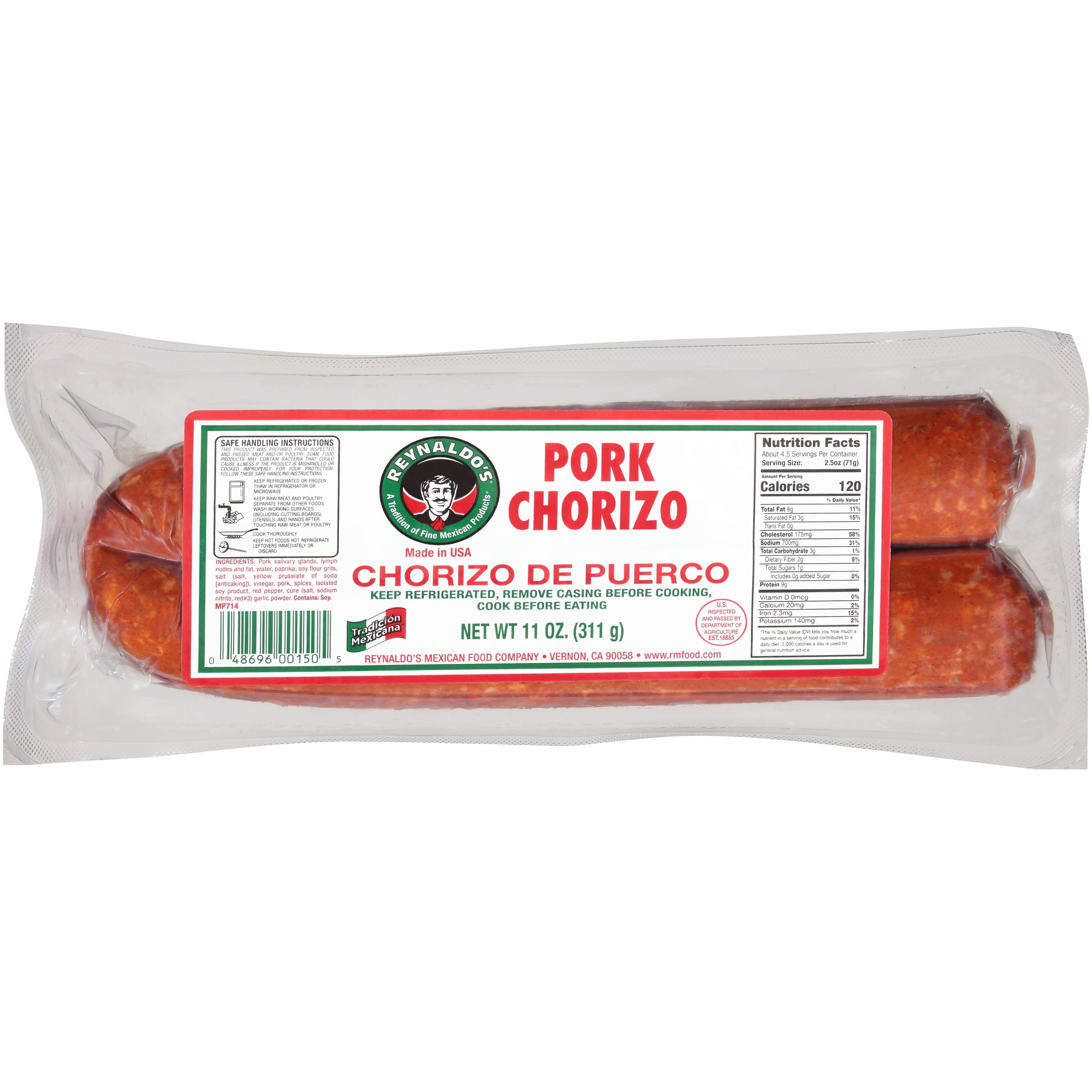 Reynaldo's Pork Chorizo, 11 oz
