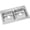 1 Faucet Hole, variant on Elkay GE233224 Dayton Stainless Steel 33" x 22" x 5-3/8", Double Bowl Top Mount Kitchen Sink