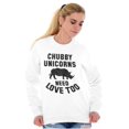 thumbnail image 5 of Chubby Unicorns Need Love Too Rhino Women Crewneck Sweatshirt Brisco Brands S, 5 of 6