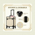 thumbnail image 4 of Byootique Rolling Makeup Train Case on Wheels Cosmetic Trolley Art Deco Pastel, 4 of 9