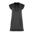 thumbnail image 6 of Jzuxvd Womens Summer Half Zip Sweatshirt Dresses V Neck Collared Sleeveless Workout Tunic Mini Dress Dark Gray XL, 6 of 8