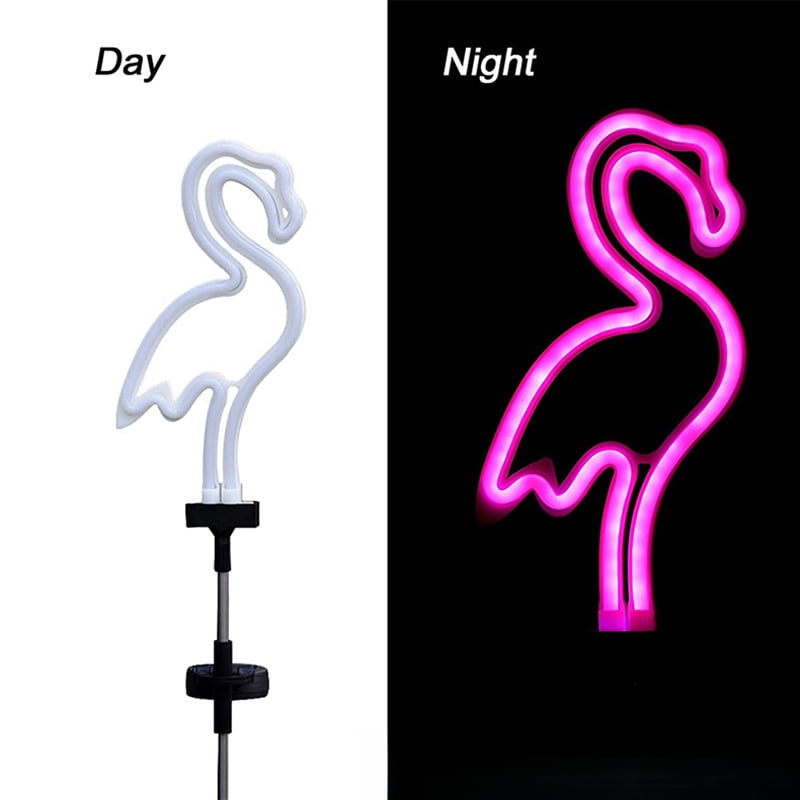 1pcs Solar Flamingo Lawn Lights, Outdoor Garden Decor with 3 Pink Flamingo Stake Lights, Waterproof Solar Powered Pathway Lights for Yard, Patio, Pool Party & Tropical Decor, Auto On/Off
