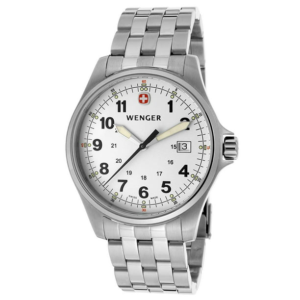 Wenger - Wenger TerraGraph White Dial Stainless Steel Men's Watch 72789 ...