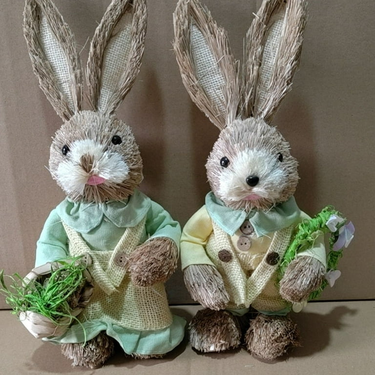 Straw Rabbits Bunny/Easter Decorations