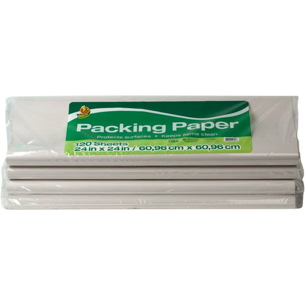 Duck Brand Packing Paper, White, 480 Sheets, 24" x 24"