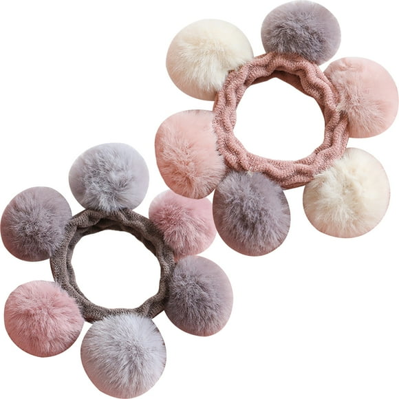 WHAMVOX 2 Pcs Élastique à Cheveux en Peluche, Attache-Queue, Couleurs Assorties Durables