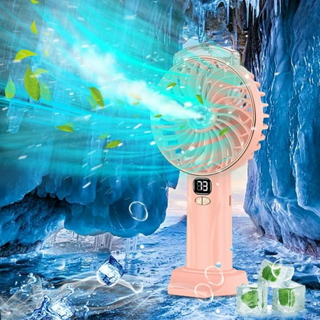 

Fanshiluo Handheld Small Fan For Water Replenishment And Humidification Student Desktop Digital Display Silent Brushless Charging Water Spray Circulating Fan