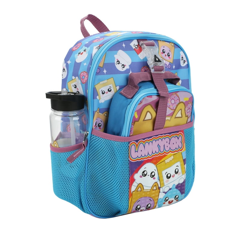TDL 3-Piece Kids Lunch Bag Set – Snack Box + Drinks Bottle + Storage Bag, Cartoon Style