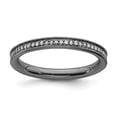 thumbnail image 2 of Auriga Fine Jewelry 925 Sterling Silver & Diamonds Black-plated Ring for Women Size- 5, 2 of 6