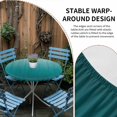 thumbnail image 5 of Teal Ombre Fitted Tablecloth with Elastic Edged, Round Table Cloth for Dining Table, Contemporary Gradient Abstract Art Waterproof Oil Proof Table Cover for Indoor Outdoor 55"-60", 5 of 8