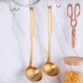 thumbnail image 5 of Gold Soup Ladle Colander Set, Long Handle Stainless Steel Kitchenware Cookware Serving Spoon, for C, 5 of 5